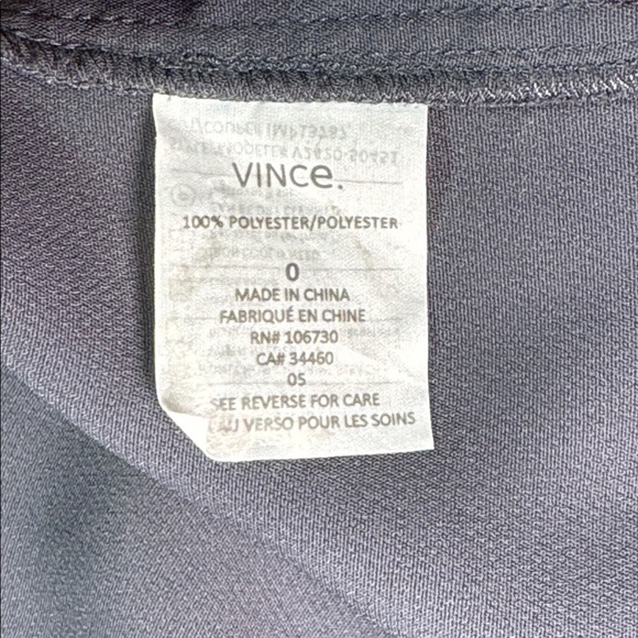 Vince. Sleeveless Shift Dress Raw Neckline Crossover size 0 Gray - Picture 7 of 10